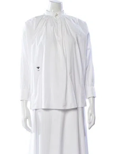 Pre-owned Dior Long Sleeve Blouse In White