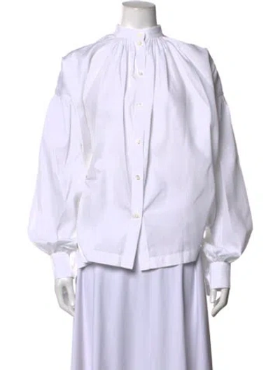 Pre-owned Dior Long Sleeve Blouse In White