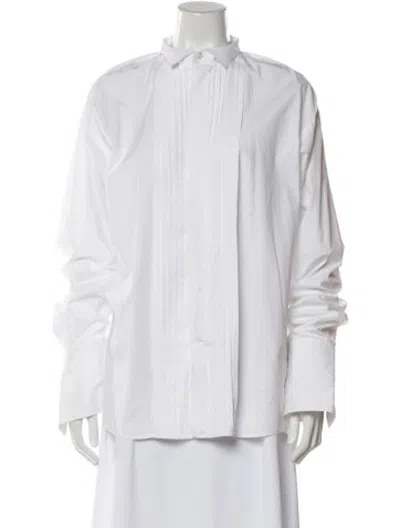 Pre-owned Dior Long Sleeve Blouse In White