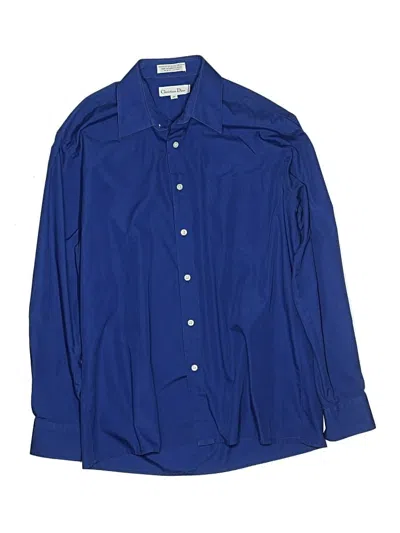 Pre-owned Dior Kids' Long Sleeve Button Down Shirt In Blue