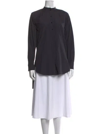 Pre-owned Dior Long Sleeve Button-up Top In Black