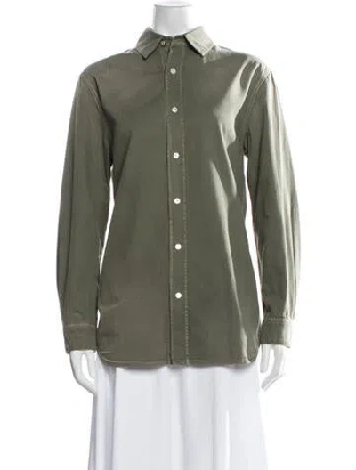 Pre-owned Dior Long Sleeve Button-up Top In Grey