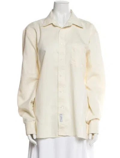 Pre-owned Dior Long Sleeve Button-up Top In Neutral