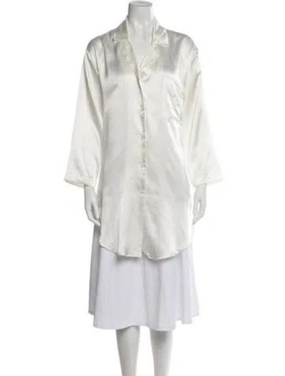 Pre-owned Dior Long Sleeve Button-up Top In Neutrals