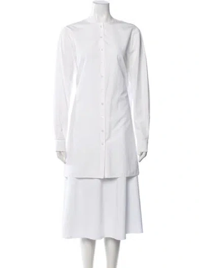 Pre-owned Dior Long Sleeve Button-up Top In White
