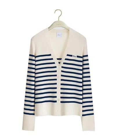 Dior Long Sleeve Cardigan In Multi