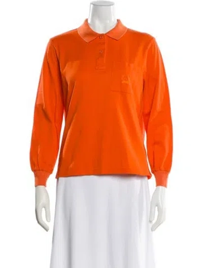 Pre-owned Dior Long Sleeve Polo In Orange