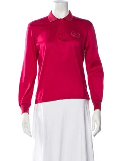 Pre-owned Dior Long Sleeve Polo In Pink