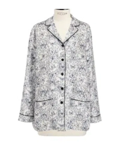 Dior Long Sleeve Printed Shirt In Gray
