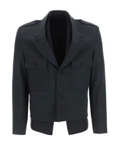 Dior Long Sleeve Short Jacket In Black