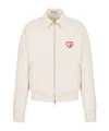 Dior Lightweight Cotton Bomber Jacket With Embroidered Logo In White