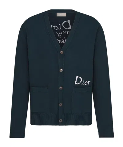 Dior Long-sleeved Cardigan In Black