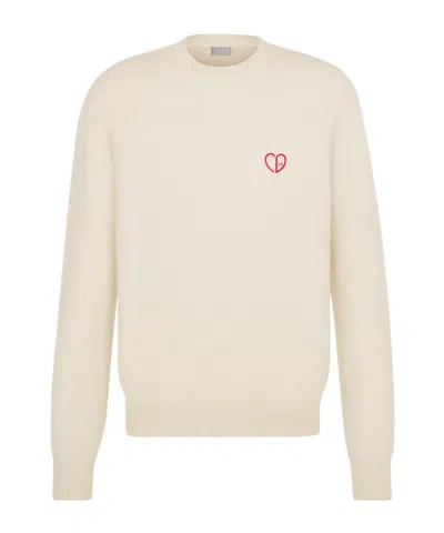 Dior Long-sleeved Cashmere Sweater In Nude