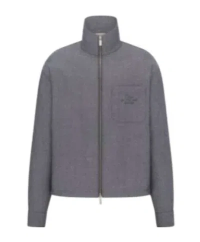 Dior Long-sleeved Casual Jacket In Gray