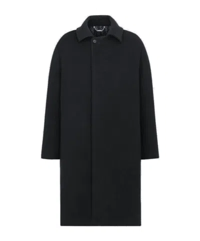 Dior Long-sleeved Coat In Black