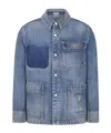 Dior Long-sleeved Denim Coat In Blue