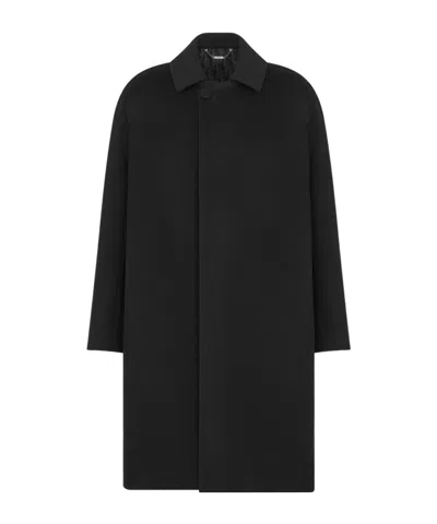 Dior Long-sleeved Double-sided Coat In Black