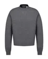 Dior Long-sleeved High-necked Wool Shirt In Gray