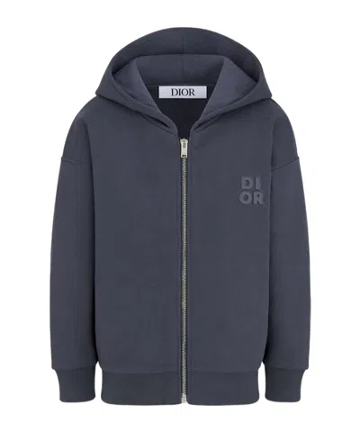 Dior Long-sleeved Hooded Hoodie In Black