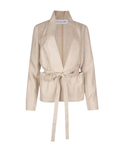 Dior Long-sleeved Jacket In Nude