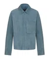 Dior Long-sleeved Leather Jacket In Blue