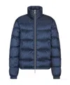 Dior Long-sleeved Quilted Down Jacket In Blue