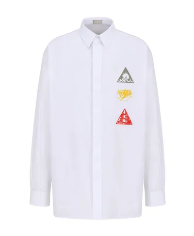 Dior Long-sleeved Shirt In White