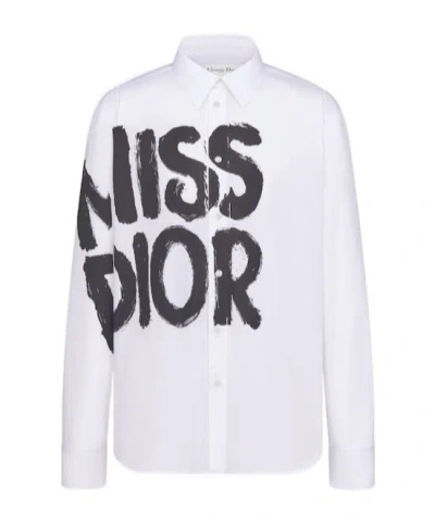 Dior Long-sleeved Shirt In White