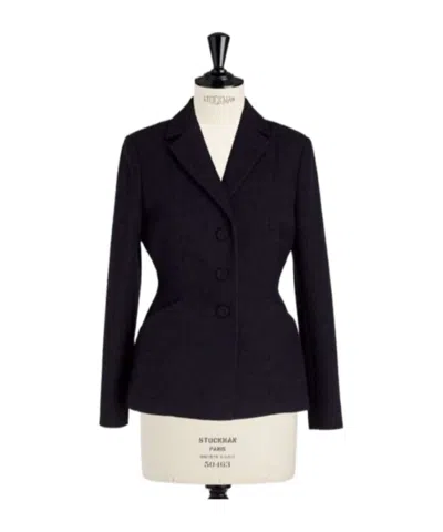 Dior Long-sleeved Suit Coat In Black