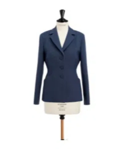 Dior Long-sleeved Suit Coat In Blue