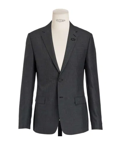 Dior Long-sleeved Suit Jacket In Black