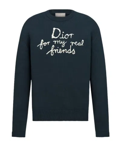 Dior Long-sleeved Sweater In Black