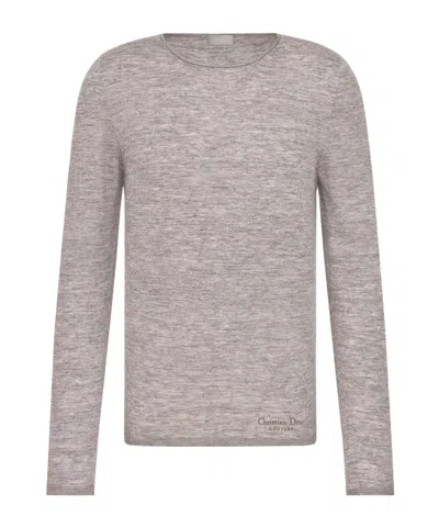 Dior Long-sleeved Sweater In Gray