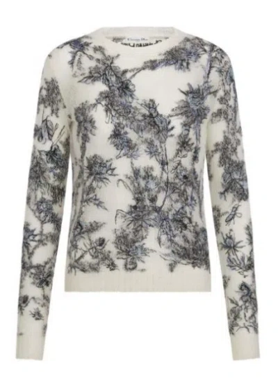 Dior Long-sleeved Sweater In Gray