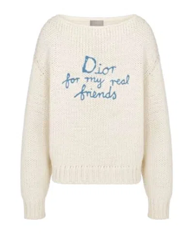 Dior Long-sleeved Sweater In White
