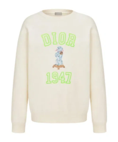 Dior Long-sleeved Sweater In White