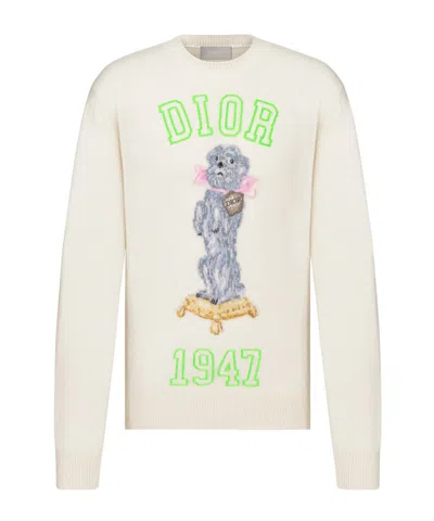 Dior Long-sleeved Sweater In White