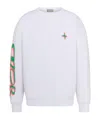 Dior Crew Neck Graphic Print Long Sleeves Sweater In White