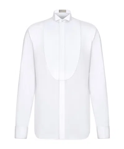 Dior Long-sleeved Tuxedo Shirt In White