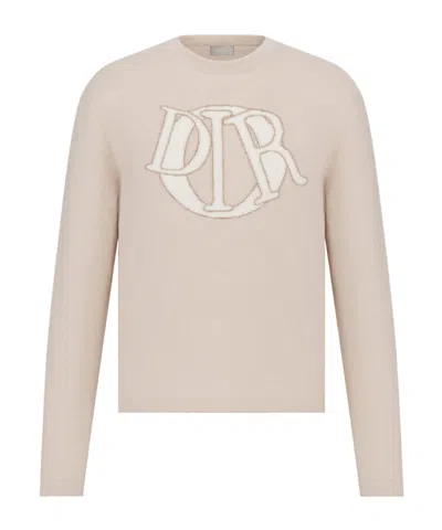 Dior Long-sleeved Wool Sweater In Nude
