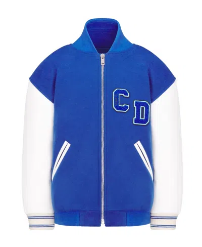 Dior Long-sleeved Zipper Jacket In Blue | ModeSens