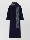 Dior Long Straight Coat Attached Scarf In Black