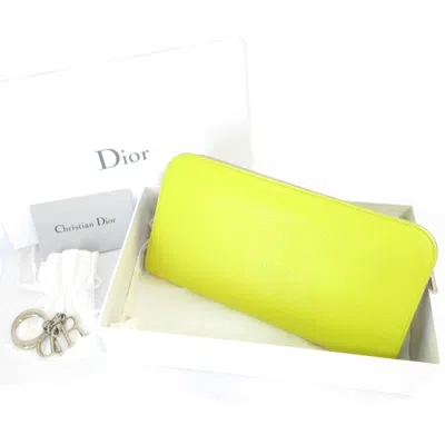 Pre-owned Dior Long Wallet (bi-fold) () In Yellow