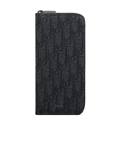 Dior Long Zipper Purse In Black