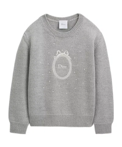 Dior Long-sleeve Wool Sweater In Multi