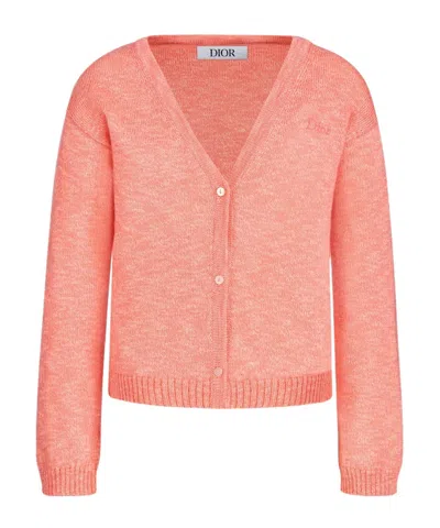 Dior Long-sleeved Cardigan In Pink