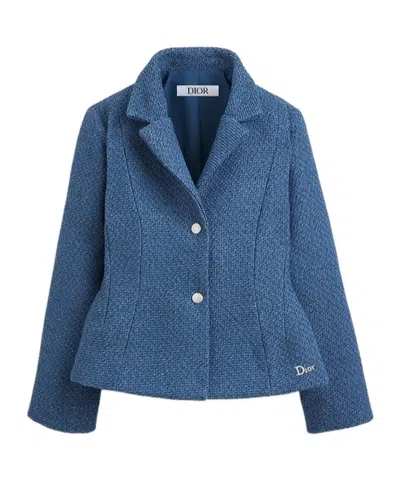 Dior Long-sleeved Suit Jacket In Blue