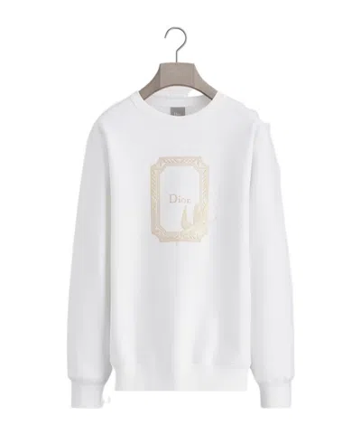Dior Long-sleeved Sweatshirt In White