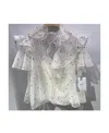 Dior Lotus Leaf Edge Design Blouse In Gray