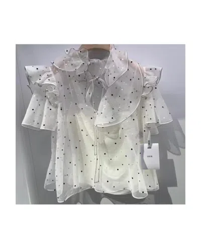 Dior Lotus Leaf Edge Design Blouse In Gray